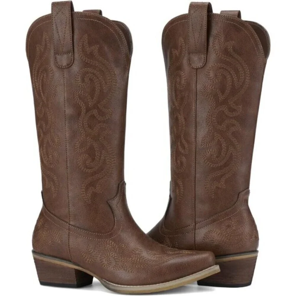 ⭐ HISEA Rollda Women's Cowboy Boots | Snip Toe Western Cowgirl Boots